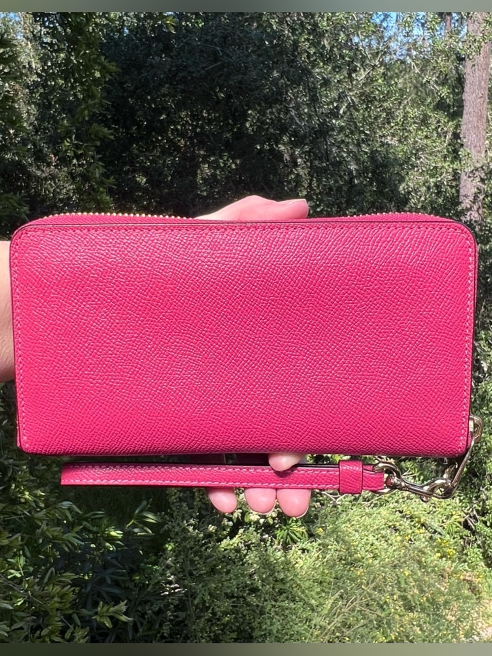 COACH Long Zip-Around Wallet PINK Smooth Leather w GOLD Hardware AUTHENTIC - Picture 2 of 11